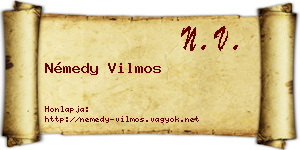 Némedy Vilmos névjegykártya