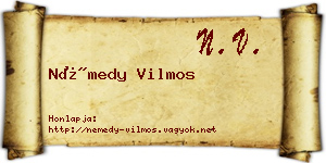 Némedy Vilmos névjegykártya